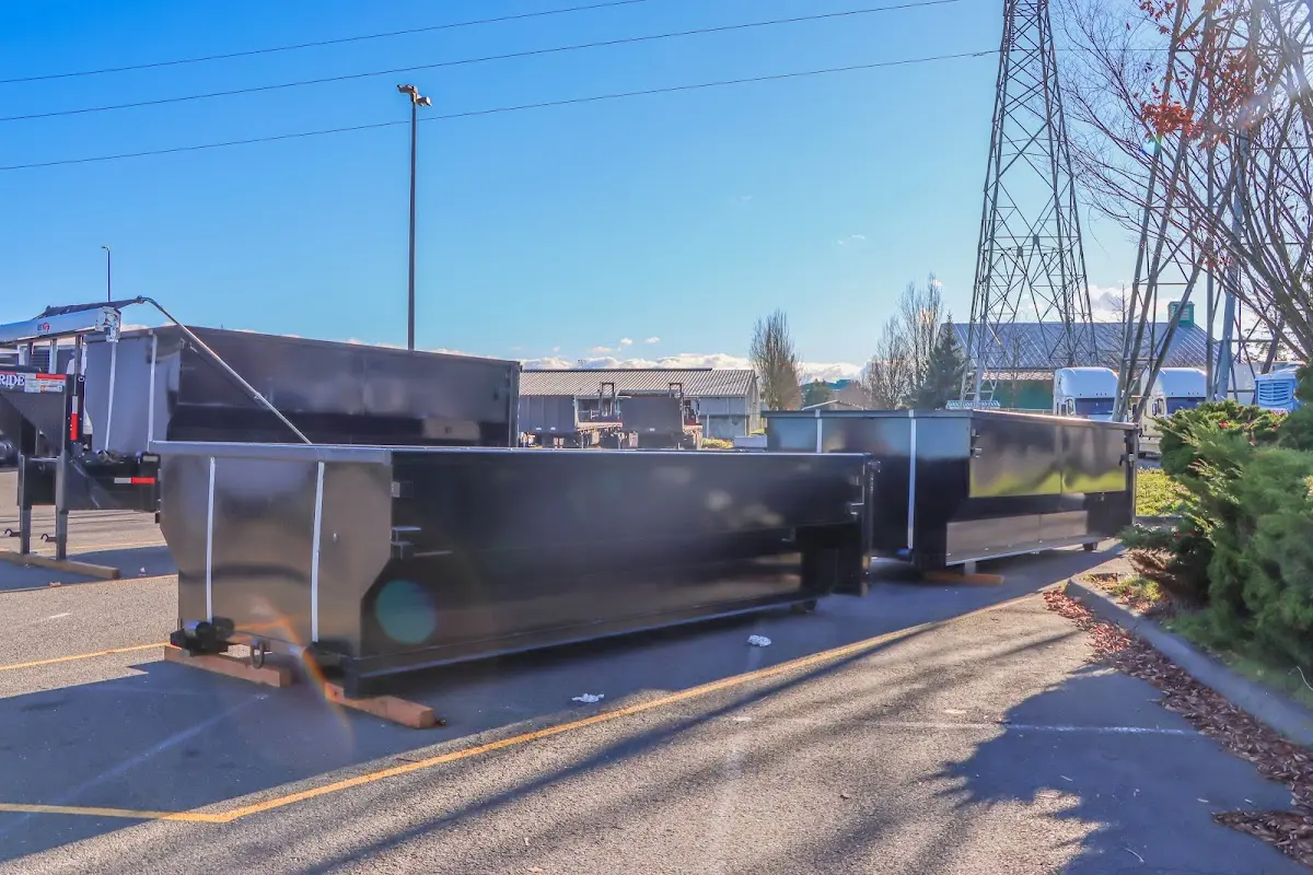 Roll-off dumpster ready for waste disposal at job site for Estate Cleanout Dumpster Rental in Phelan